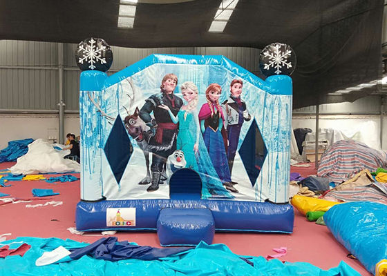 Professional Frozen 5 In 1 Bounce House Frozen Blow Up Castle With Reiforcestrips