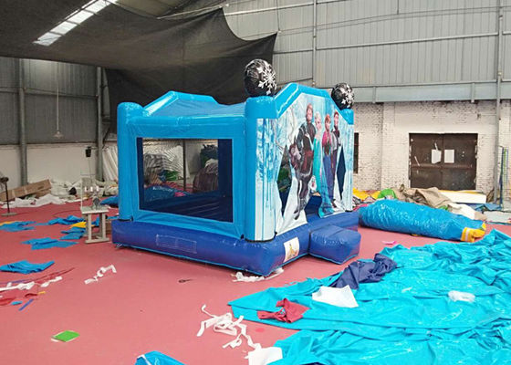 Professional Frozen 5 In 1 Bounce House Frozen Blow Up Castle With Reiforcestrips