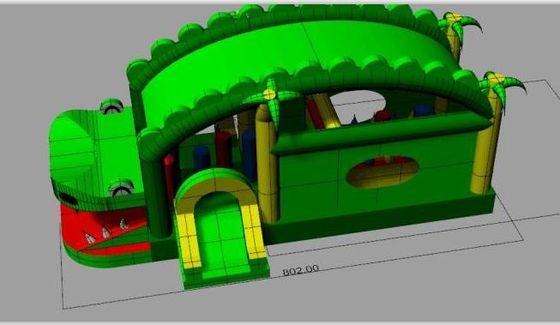 Crocodile Inflatable Bounce House Combo Double Stitching For Family Center