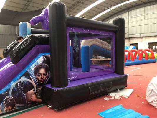 Black Panther 	Kids Inflatable Bounce House With Dry Slide 3 Years Warrenty