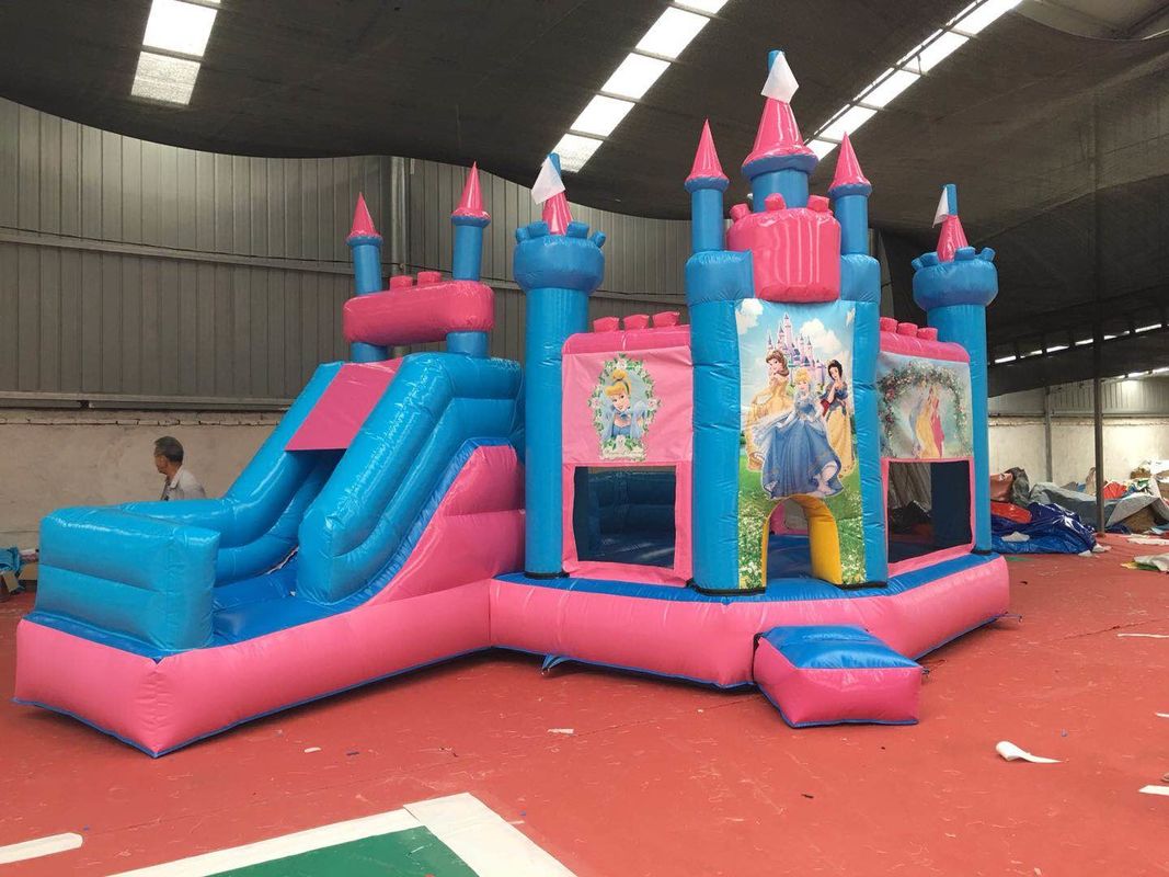 Colorful Professional Inflatable Jumping Castle With Slide Safer For Children